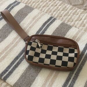 Checkered Wristlet Pouch